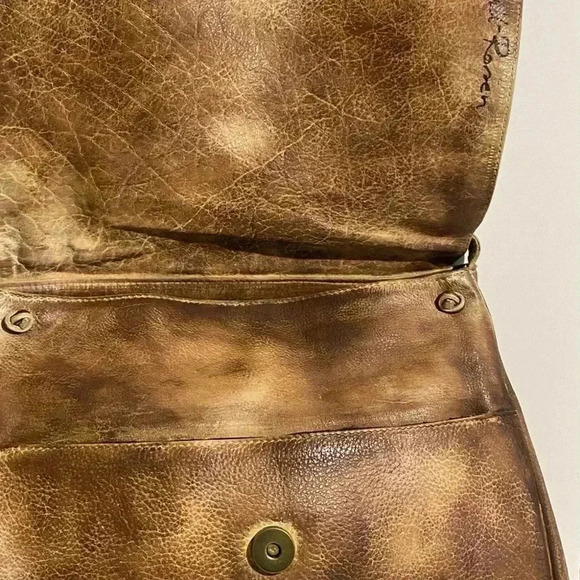 Hand painted multicolor crossbody leather handbag - Picture 4 of 8